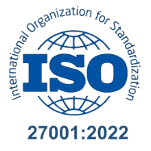 ISO 27001:2022 certified
